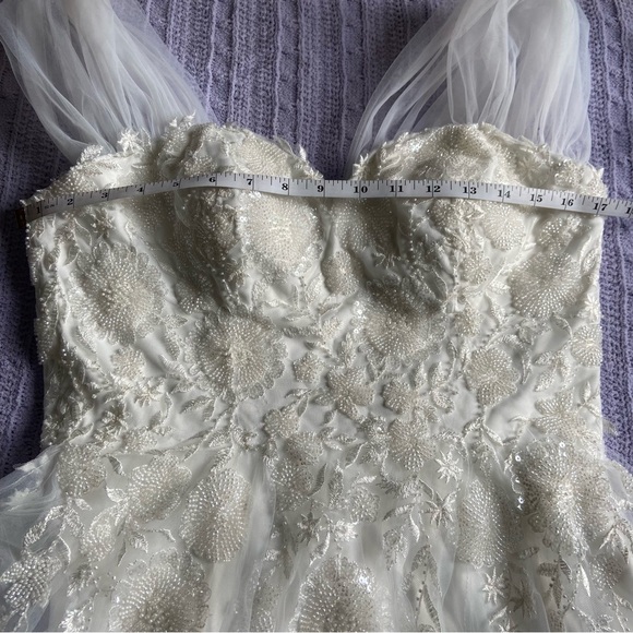 NWOT Lulus Blissfully Romantic White Tulle Off-the-Shoulder Maxi Dress - Picture 9 of 11